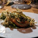 島田料理店 - この野菜はなんだろう。ソース凝ってるね