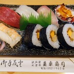 美幸寿司 - 令和6年4月
            サービスB定食 税込850円
            にぎり5貫、巻き寿司3切れ、赤出汁、タコの酢味噌和え