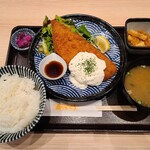 takenoya - ジャンボアジフライ定食（１０８９円）