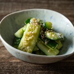 Shredded cucumber with refreshing green onion and ginger