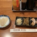 とんかつ大関 - 刺身こんにゃくなどのお通し！