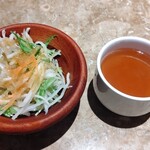 田町 銭場精肉店 - サラダとスープ
