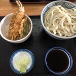 Touji Udon - うどん+ミニエビ天丼大盛　850+100円
                        　（本日のおすすめランチセット）