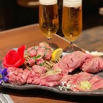 Yakiniku Tabehoudai Karubi To Tan - タン７種盛り合わせ