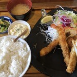 Aozora Zenibako Sanchoume - イカミックスフライ定食+タルタルソース