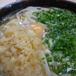 手打うどん くうかい - 月見（あつあつ）