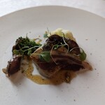 マダム・トキ - 太刀魚のムニエル 富山県産ホタルイカと丹波篠山イノシシのベーコン ソースブールノワゼット