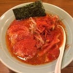 麺通 - カラフトらーめん（辛背油）半麺こってりで　辛さ3倍　730＋40円