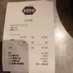 キッチン トット - 今回の伝票