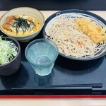 Yudetarou - 日替り　特セット　冷そば➕カツ丼　¥730