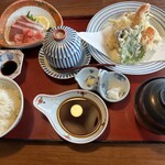 とき里 - 天ぷら刺身御膳