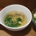 キッチン ブルー グローブ - 茸と玉子スープ