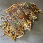 パンダお好み焼き - 秘儀ジグザグ食いー！