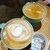 JAPANESE GELATERIA＆CAFE ASANOHA - ドリンク写真:カフェラテとホットコーヒー