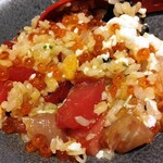 水道橋 鮨みつ - 生雲丹入りイクラたっぷりTKG（まぜまぜ後）