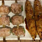 やきとり中山商店 - オクラ豚巻き、つくね