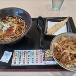 ゆで太郎 もつ次郎 - クーポンの海老天とで480円の朝そばセット