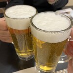 馬料理専門 天國 - まずは生ビールで熊本の夜に乾杯✩.*˚