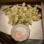 美乃里 - ふきのとうの天ぷら。たっぷりありました。