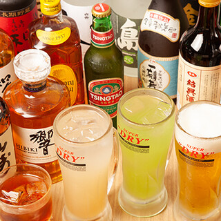 Drinks are plentiful ◎ The great value "Evening Drink Set" including draft beer is 1,080 yen
