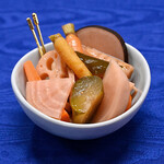 Homemade pickles made from carefully selected vegetables by farmers