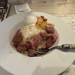 ステーキライスとカレーの店センタービーフ - 肉S・白ライス・ガーリックチップ