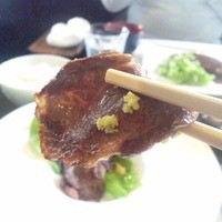 鉄板 松阪屋 - カルビのアップ（パスタ・牛タンランチは８８０円）