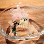 日本料理FUJI - 白ミル貝、新玉ねぎ、菜花のおひたし