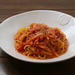 Hot Spaghetti Arrabiata with Farm Vegetables