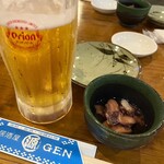 Uminchu Izakaya Gen - オリオン生とお通し