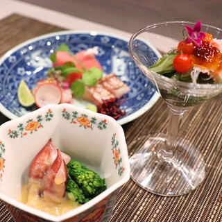 Enjoy a new sensation with creative sauces◎Course including 10 to 12 types of Tempura