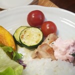 キッチン ブルー グローブ - 甘い南瓜、トマトはいつも通り