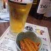ちょい呑み酒場 BEGIN - 生ビール アサヒスーパードライ@550円、お通し