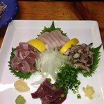 夢の海鮮菜館 - 綾地鶏の刺盛り(^_^)