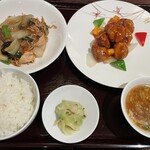 中国料理 煌蘭苑 - 酢豚セット&五目あんかけ焼きそば