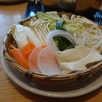 旬菜 しゃぶ重 - 豚しゃぶ定食の野菜盛り(2014.1.12訪問)