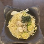 Sandaime Kurohige Pasuta - 帆立醤油パスタ(1.5倍盛り)