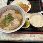 よか楼 - チャーシュー麺ライスセット（ハムカツ）