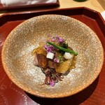 焼鳥 ひら野 - ホタルイカとふるいのからしみそ和え