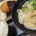 人力うどん - メンチカツうどんセット　750円　　ごぼ天　180円
