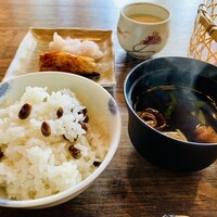 韻松亭 - お豆のご飯　汁椀　茶碗蒸し
