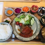 Miyama Cafe PUUT - ピーチポークハンバーグ定食　みやまトマトソース