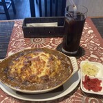 山手茶屋 - 焼きカレー（ふつう）　&アイスコーヒー