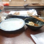 京祇園ねぎ焼 粉 - 焼き餃子　鉄板で仕上げるのでカリカリふっくらです。