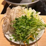 Shabusai - ごぼう、豆苗、ねぎなど