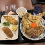 丸亀製麺 - 牛すきごぼ天ぶっかけ　など　R6.4.11 19:40