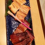 まるや本店 - 味噌漬け鰻の炙り焼き赤白盛り合わせ・４，０００円