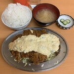 Shokudou Osuzu - チキンかつ南蛮定食　640円　ライス大盛り＋100円