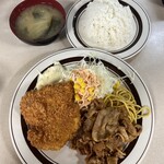 ランチハウス美味しん坊 - 焼肉 魚のフライ 定食