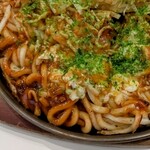 お好み焼き 一休さん - 肉玉イカ天チャンポン(そばとうどんのダブル)